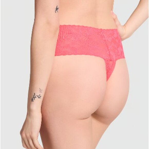 NWT PINK Victoria's Secret Panty Size S Wide-Waist Thong - Picture 2 of 13